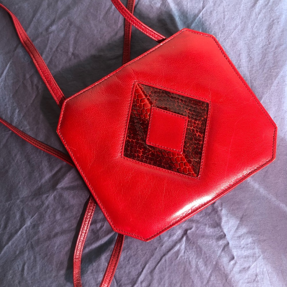 Barbara Bolan red leather crossbody